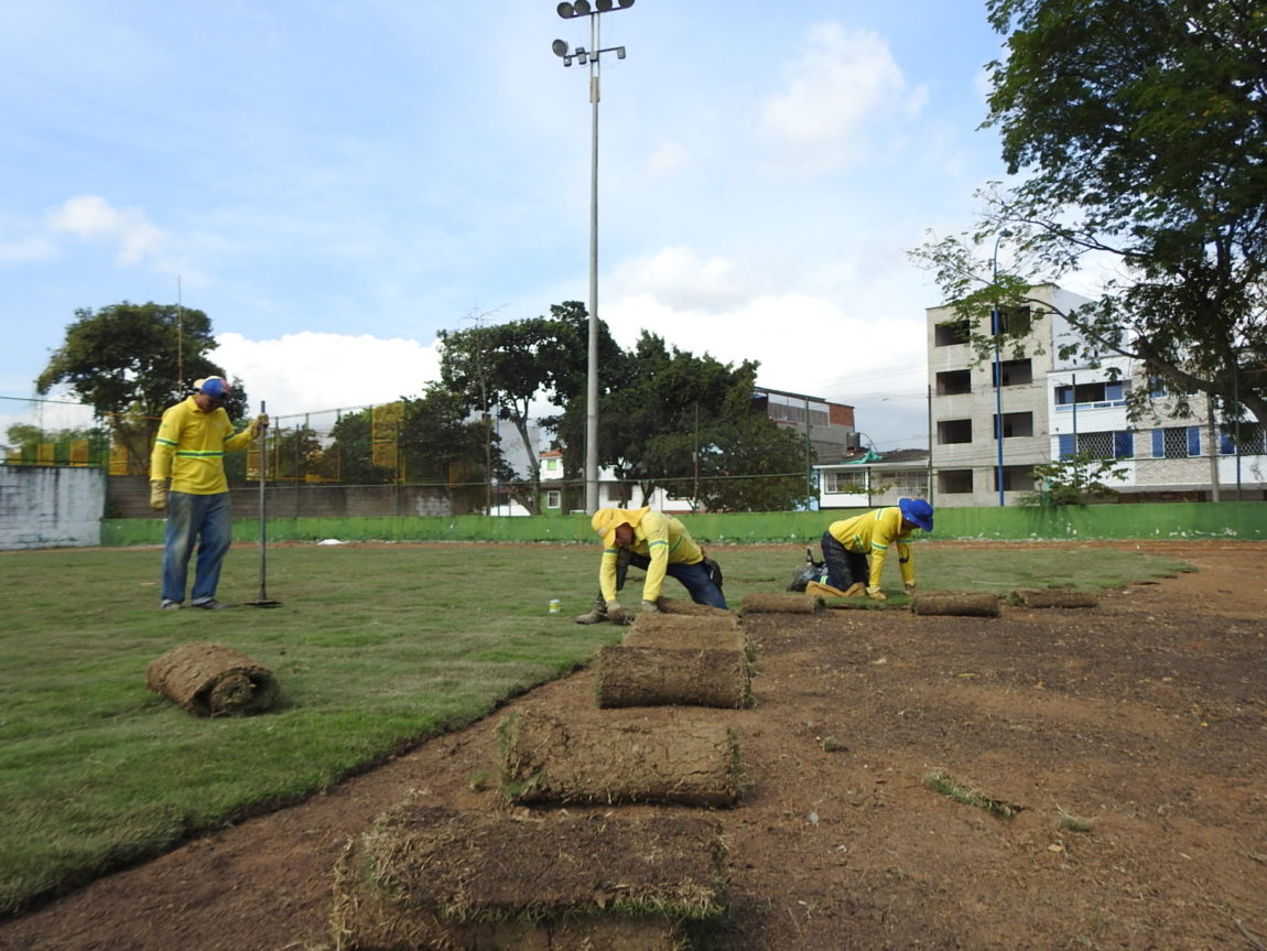 Prado Japonés se está instalando en la cancha de sóftbol del barrio Mutis.