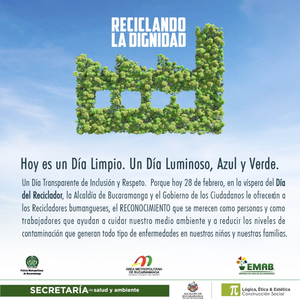 Reconocemos la labor de quienes ayudan a construir una Bucaramanga limpia